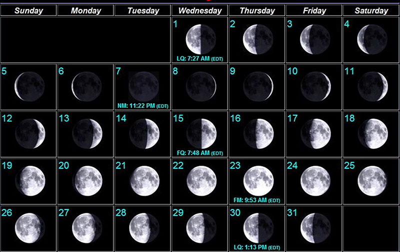 Moon phases image - May 2024
