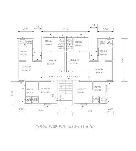 Typical Floor Plan (1st, 2nd, 3rd)