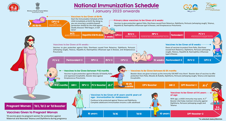 Age-wise Immunization related Info Graphics