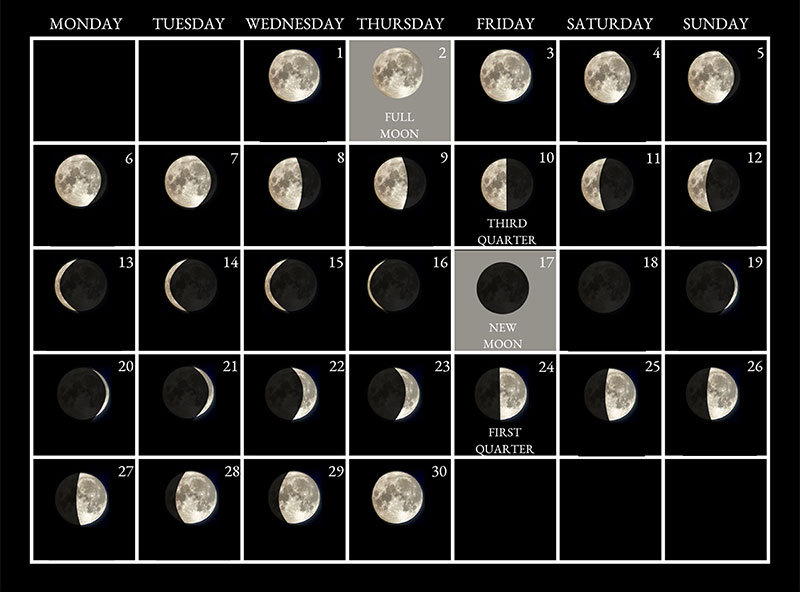 Moon phases image - April 2026