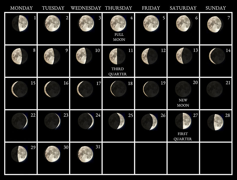 Moon phases image - December 2025