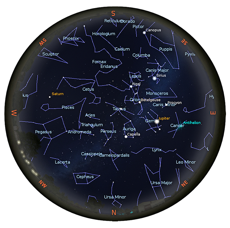 Night sky view image - January 2026