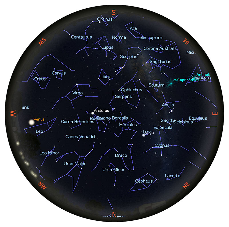 Night sky view image - July 2026