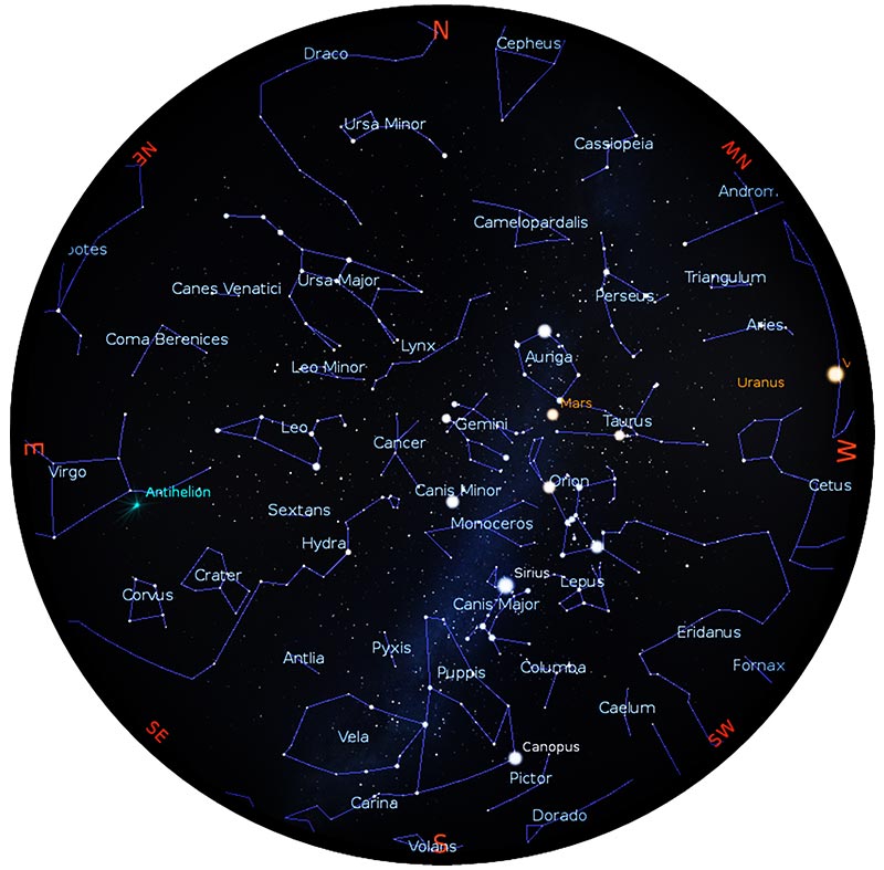 Night sky view image - March 2023