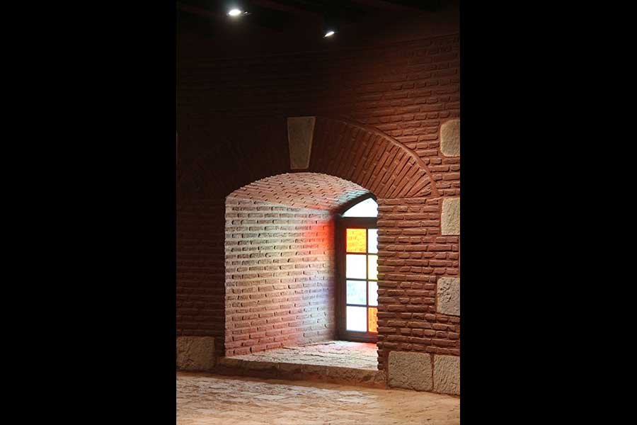 Width of Bastion wall visible and the stained glass window- Picture