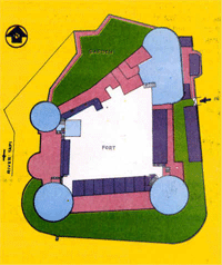 Surat Castle Bird View Drawing