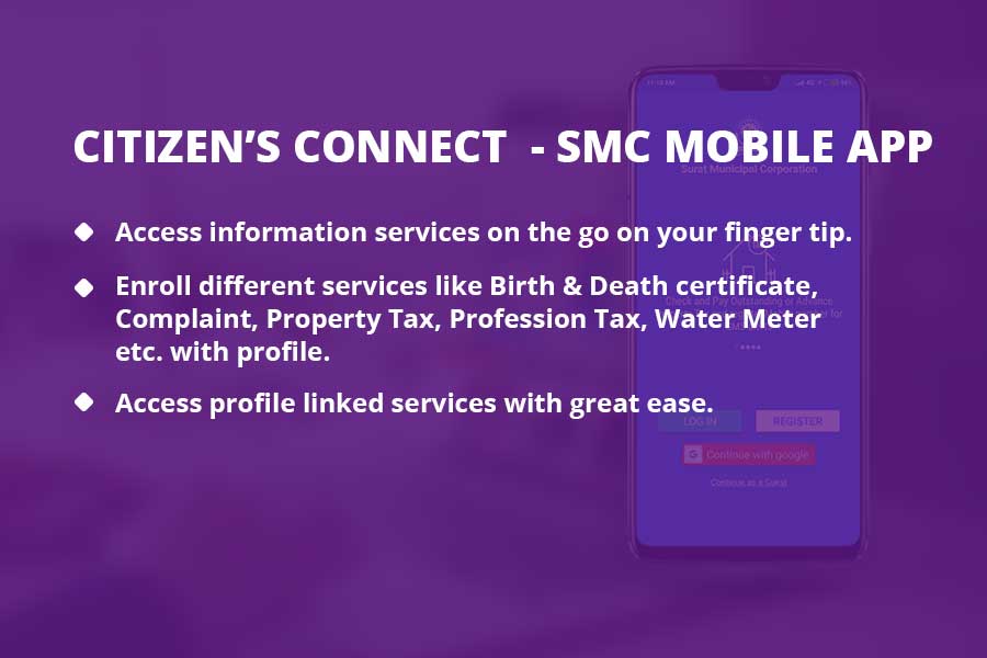 SMC Citizen Connect App - Surat Municipal Corporation - Tablet View